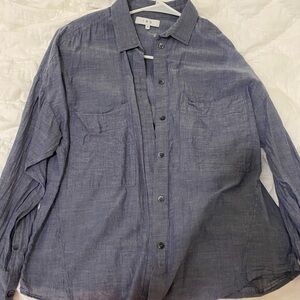 IRO cotton blue flowy shirt coverup